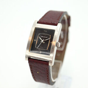 Vestal Electro Women's Tank Watch 24mm Rectangle Black Dial Brown Leather Strap